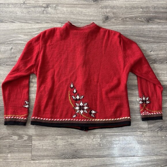 Dale Of Norway Torino 2006 Olympic Games Wool Full Zip Sweater Womens XL Red - Picture 14 of 16